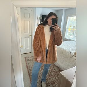 Altar’d State Teddy Style Brown Fuzzy Coat